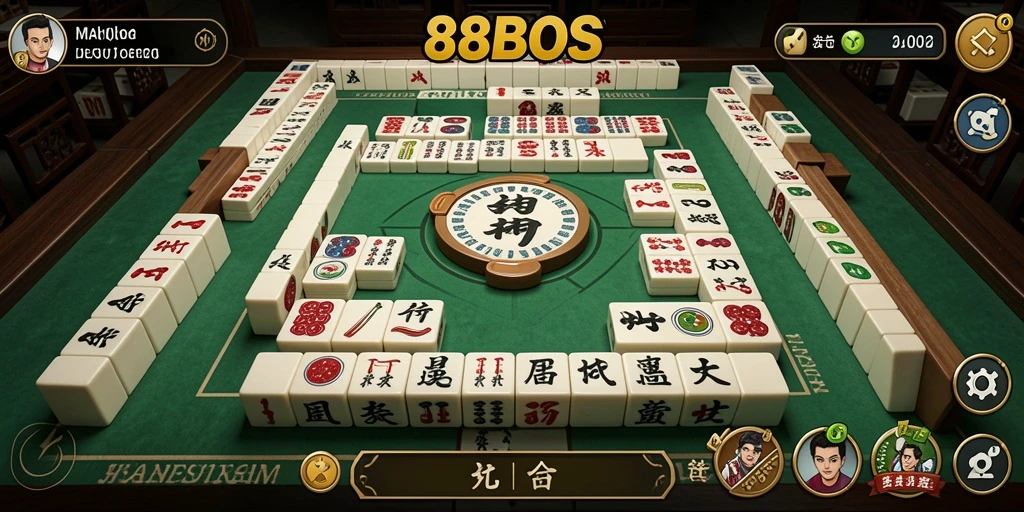 Screenshot gameplay <strong>88BOS</strong> yang menakjubkan dengan grafis Mahjong.