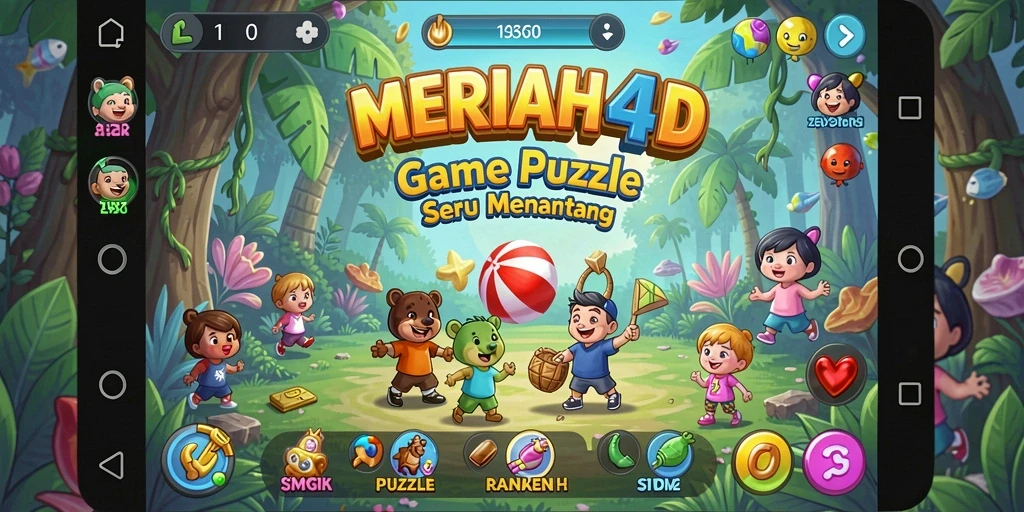 Screenshot gameplay Puzzle MERIAH4D yang menarik.