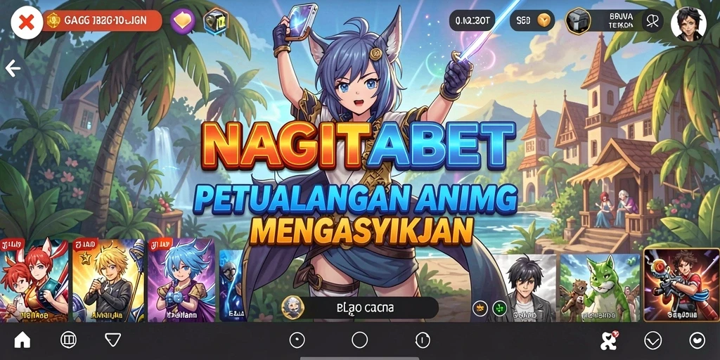 Screenshot gameplay NAGITABET yang menampilkan pertarungan karakter Anime.