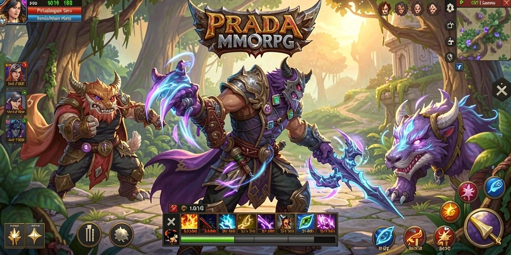 Tampilan gameplay seru dalam dunia MMORPG PRADA188.
