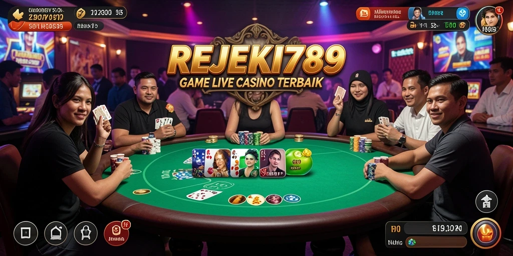Screenshot gameplay yang menampilkan dealer profesional di REJEKI789.